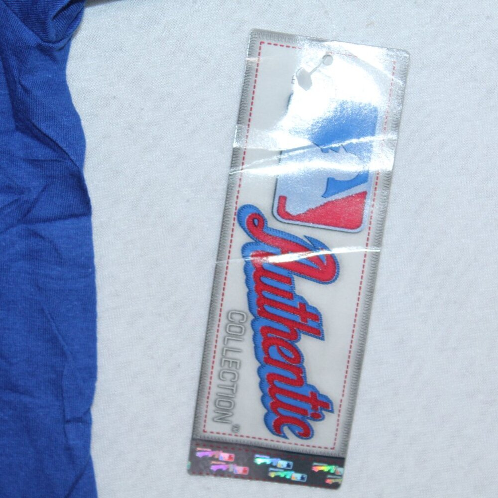 Majestic Men Blue Tee Shirt Chicago Cubs MLB Authentic Tripe Peak Size XL - Picture 5 of 10